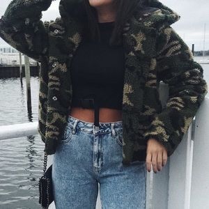 Fleece Cropped Army Jacket from F21